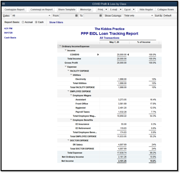 SBA PPP & EIDL Tracking in Quickbooks - Susan Gunn Solutions